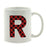 Red Plaid Monogram Letter Ceramic Coffee Mug-Set of 1-Andaz Press-Letter R-