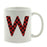 Red Plaid Monogram Letter Ceramic Coffee Mug-Set of 1-Andaz Press-Letter W-