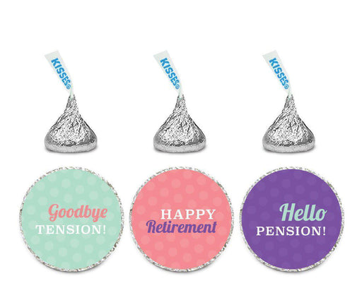 Retirement Hershey's Kisses Stickers-Set of 216-Andaz Press-Style 1-