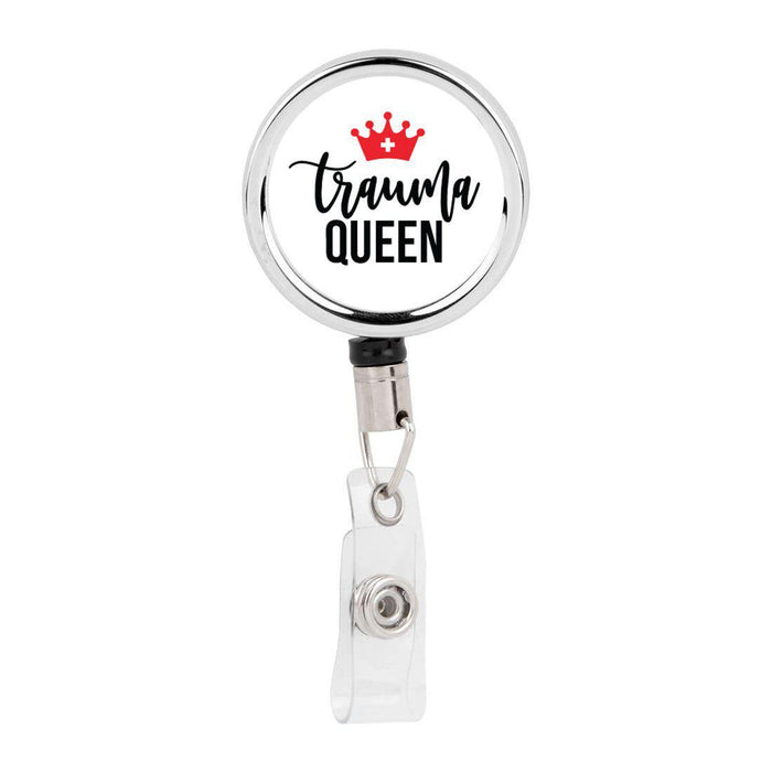 Retractable Badge Reel Holder With Clip, Chaos Coordinator Designs-Set of 1-Andaz Press-Trauma Queen-