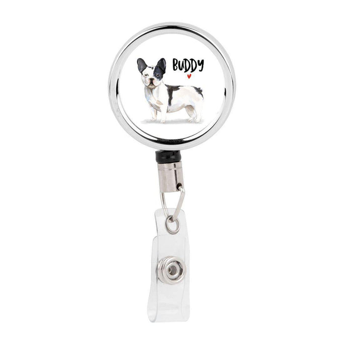 Retractable Badge Reel Holder With Clip, Custom Name Pet Dog Lover Collection 1-Set of 1-Andaz Press-Basset Hound-