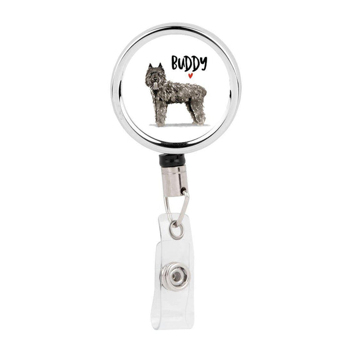Retractable Badge Reel Holder With Clip, Custom Name Pet Dog Lover Collection 1-Set of 1-Andaz Press-Basset Hound-