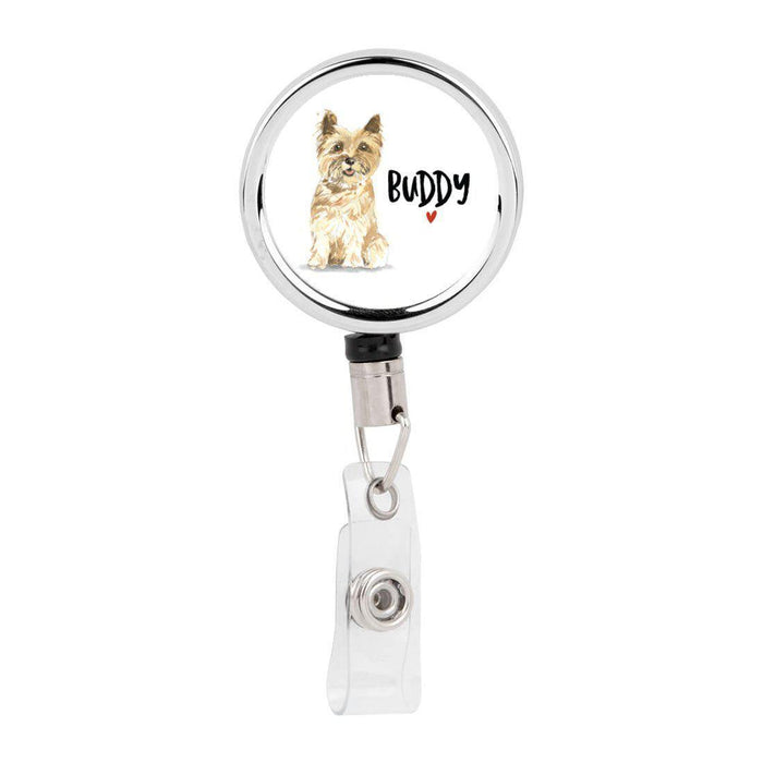 Retractable Badge Reel Holder With Clip, Custom Name Pet Dog Lover Collection 1-Set of 1-Andaz Press-Basset Hound-