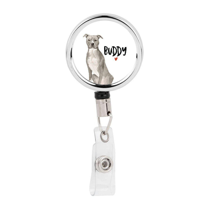 Retractable Badge Reel Holder With Clip, Custom Name Pet Dog Lover Collection 2-Set of 1-Andaz Press-Corgi-