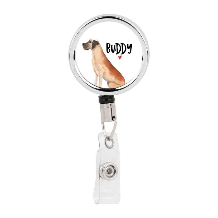 Retractable Badge Reel Holder With Clip, Custom Name Pet Dog Lover Collection 2-Set of 1-Andaz Press-Corgi-