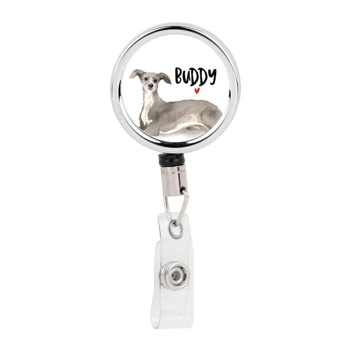 Retractable Badge Reel Holder With Clip, Custom Name Pet Dog Lover Collection 2-Set of 1-Andaz Press-Corgi-