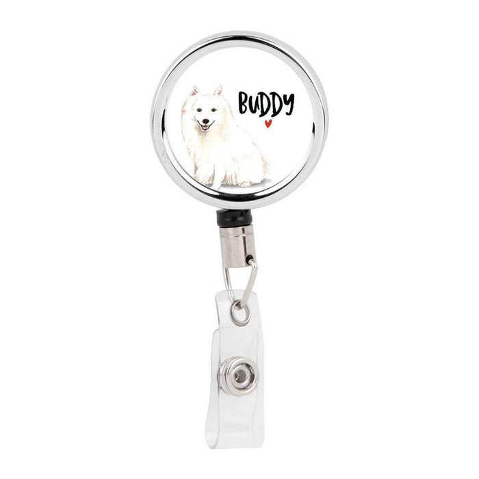 Retractable Badge Reel Holder With Clip, Custom Name Pet Dog Lover Collection 2-Set of 1-Andaz Press-Corgi-