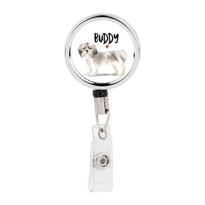 Retractable Badge Reel Holder With Clip, Custom Name Pet Dog Lover Collection 2-Set of 1-Andaz Press-Corgi-