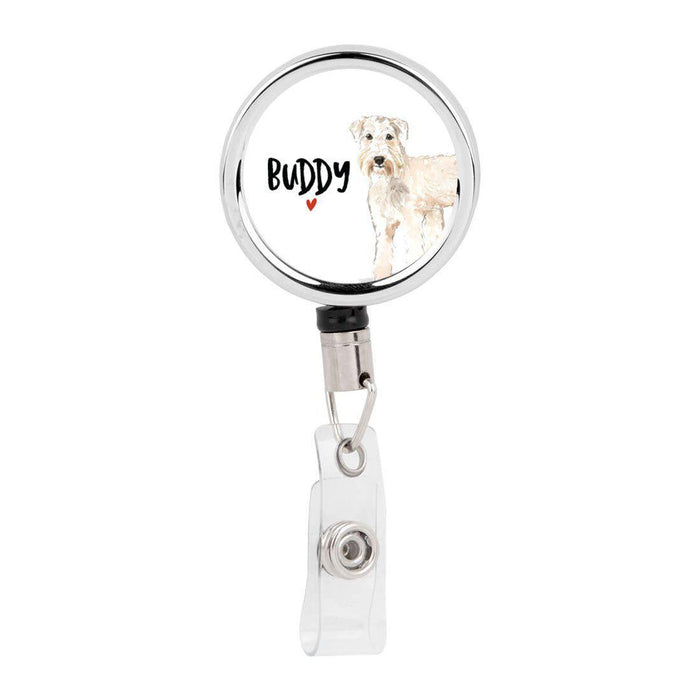 Retractable Badge Reel Holder With Clip, Custom Name Pet Dog Lover Collection 2-Set of 1-Andaz Press-Corgi-