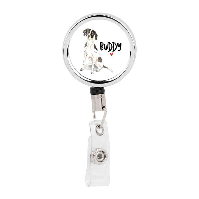 Retractable Badge Reel Holder With Clip, Custom Name Pet Dog Lover Collection 2-Set of 1-Andaz Press-Corgi-