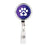 Retractable Badge Reel Holder With Clip, Dog Paw Pet Watercolor Design-Set of 1-Andaz Press-Dog Heart-