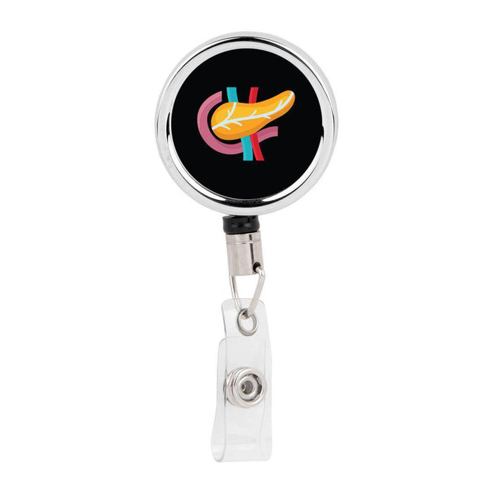 Retractable Badge Reel Holder With Clip, Funny Cartoon Animated Organs-Set of 1-Andaz Press-Lungs-