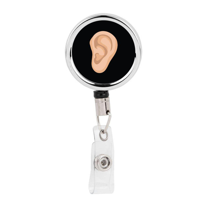 Retractable Badge Reel Holder With Clip, Funny Cartoon Animated Organs-Set of 1-Andaz Press-Lungs-