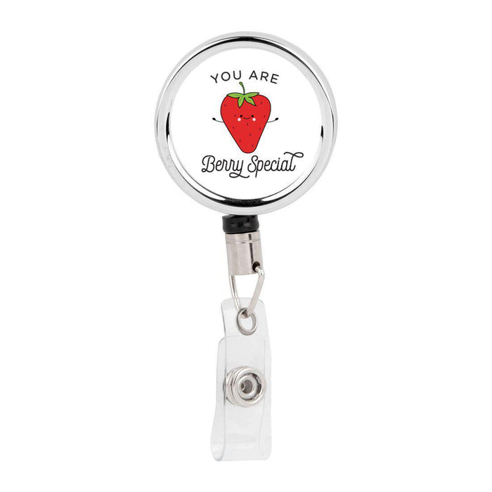 Retractable Badge Reel Holder With Clip, Funny Food Pun Anime-Set of 1-Andaz Press-Taco-
