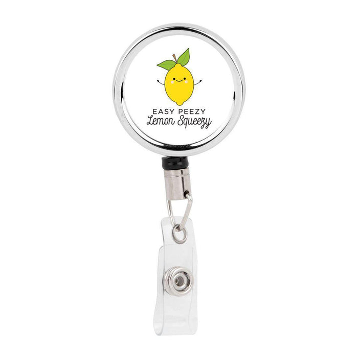 Retractable Badge Reel Holder With Clip, Funny Food Pun Anime-Set of 1-Andaz Press-Taco-