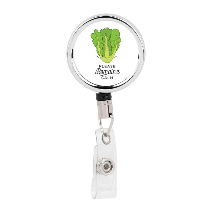 Retractable Badge Reel Holder With Clip, Funny Food Pun Anime-Set of 1-Andaz Press-Taco-