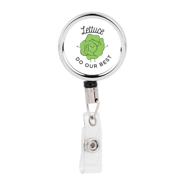 Retractable Badge Reel Holder With Clip, Funny Food Pun Anime-Set of 1-Andaz Press-Taco-