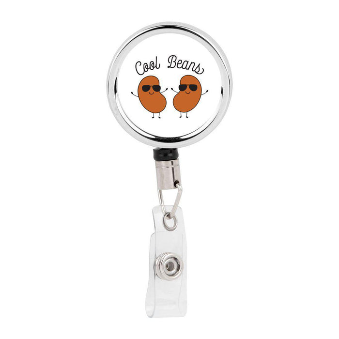 Retractable Badge Reel Holder With Clip, Funny Food Pun Anime-Set of 1-Andaz Press-Taco-