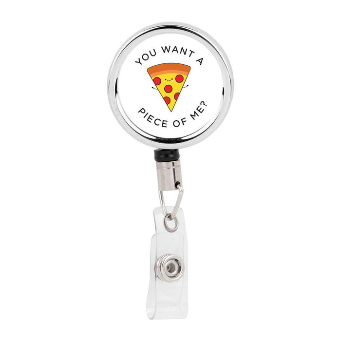 Andaz Press Retractable Badge Reel Holder with Clip, Will Give Medical Advice for Tacos, Funny Food Pun Anime, Size: Large, White