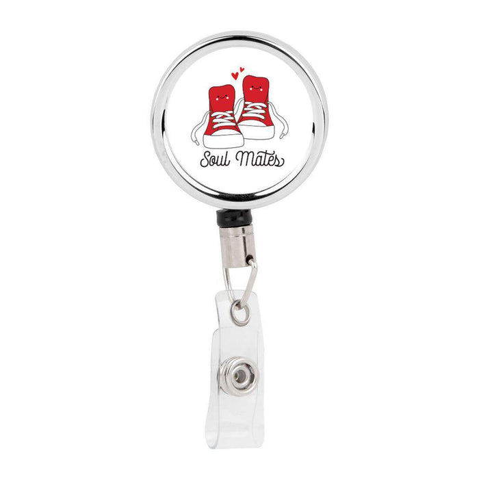Retractable Badge Reel Holder With Clip, Funny Food Pun Anime-Set of 1-Andaz Press-Soul Mates-