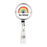 Retractable Badge Reel Holder With Clip, Happy Rainbow, Cute Elegant Design-Set of 1-Andaz Press-Happy Rainbow-