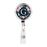 Retractable Badge Reel Holder With Clip, Monogram Blush Pink Peonies Flowers-Set of 1-Andaz Press-G-