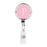 Retractable Badge Reel Holder With Clip, Monogram Pink Letter Floral-Set of 1-Andaz Press-P-