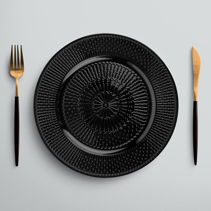 Retro Industrial Acrylic Charger Plates-Set of 4-Koyal Wholesale-Black-