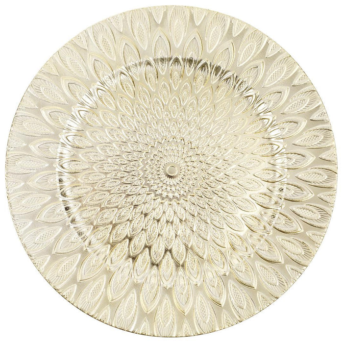 Retro Modern Drop Acrylic Charger Plates-Set of 4-Koyal Wholesale-Champagne-