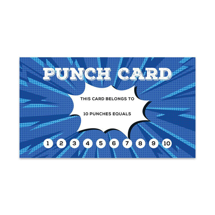 Reward Punch Cards, Loyalty Cards for Small Business Customers, Incentive Award Cards for Class-Set of 100-Andaz Press-Comic Style-