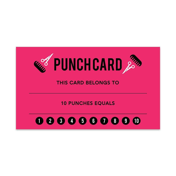 Reward Punch Cards, Loyalty Cards for Small Business Customers, Incentive Award Cards for Class-Set of 100-Andaz Press-Hair Salon-