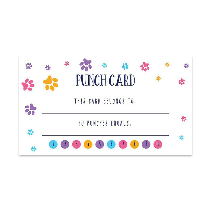 Reward Punch Cards, Loyalty Cards for Small Business Customers, Incentive Award Cards for Class-Set of 100-Andaz Press-Pet Grooming-