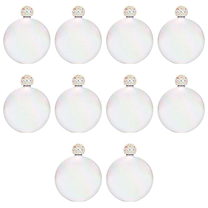 Rhinestone Flasks-Set of 1-Andaz Press-Set of 1-Matte White-