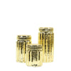 Ribbed Mercury Glass Vases-Set of 3-Koyal Wholesale-Gold-
