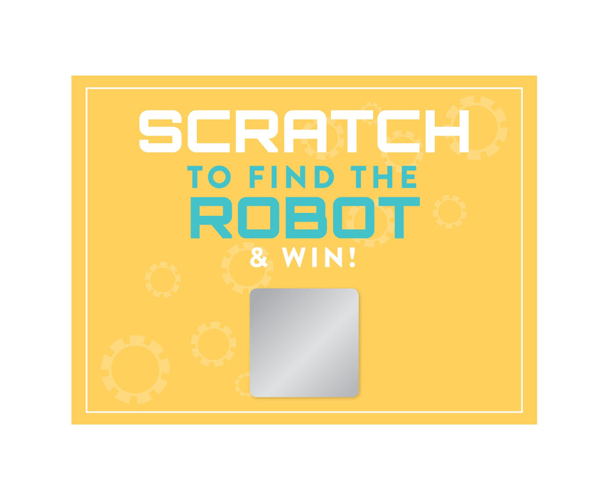 Robot Birthday Games & Activities, Scratch Off Winner Game Cards-Set of 30-Andaz Press-