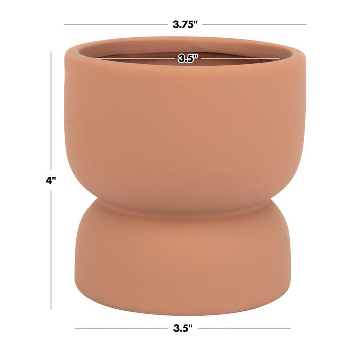 Round Ceramic Floating Candle Holders Terracotta Clay Candle Holders Small Floral Bud Vases-Set of 6-Koyal Wholesale-Terracotta-