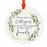 Round Ceramic Porcelain Christmas Tree Ornament Keepsake Collectible Gift for Friend, Floral-Set of 1-Andaz Press-True Friends-