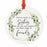 Round Ceramic Porcelain Christmas Tree Ornament Keepsake Collectible Gift for Friend, Floral-Set of 1-Andaz Press-True Friends-