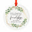 Round Ceramic Porcelain Christmas Tree Ornament Keepsake Collectible Gift for Friend, Floral-Set of 1-Andaz Press-True Friends-