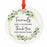 Round Ceramic Porcelain Christmas Tree Ornament Keepsake Collectible Gift for Friend, Floral-Set of 1-Andaz Press-True Friends-