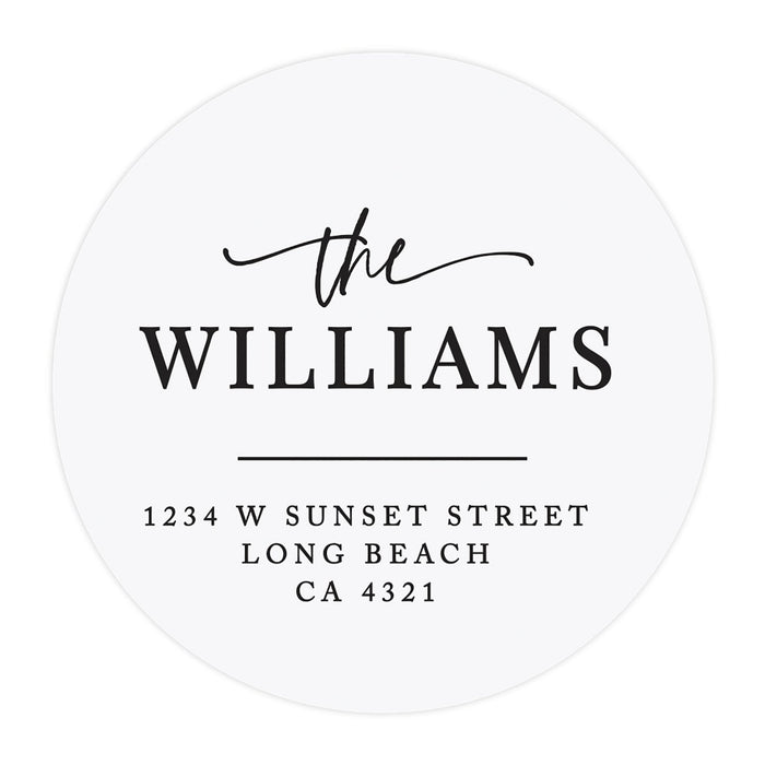 Round Clear Custom Wedding Return Address Labels with Black Ink, Set of 40-Set of 40-Andaz Press-The Future Mr. & Mrs.-