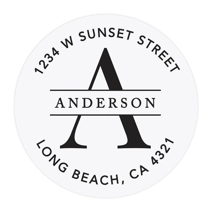 Round Clear Custom Wedding Return Address Labels with Black Ink, Set of 40-Set of 40-Andaz Press-The Future Mr. & Mrs.-