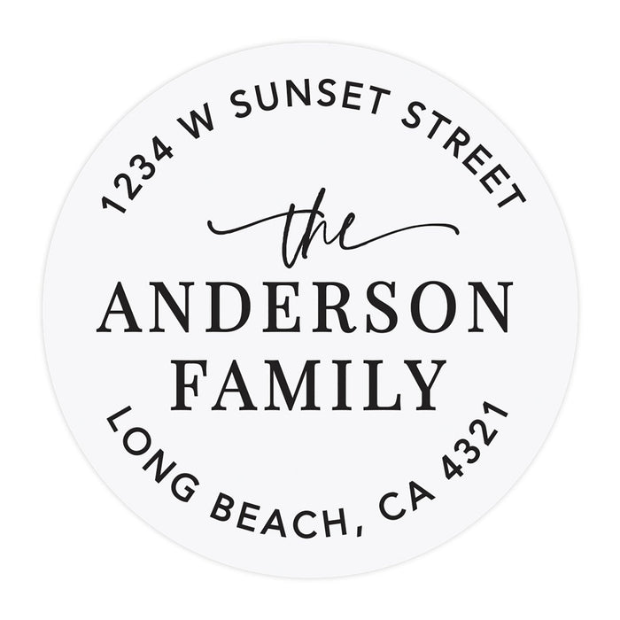 Round Clear Custom Wedding Return Address Labels with Black Ink, Set of 40-Set of 40-Andaz Press-The Future Mr. & Mrs.-