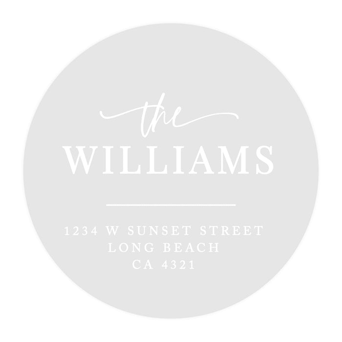 Round Clear Custom Wedding Return Address Labels with White Ink, Set of 40-Set of 40-Andaz Press-The Future Mr. & Mrs.-