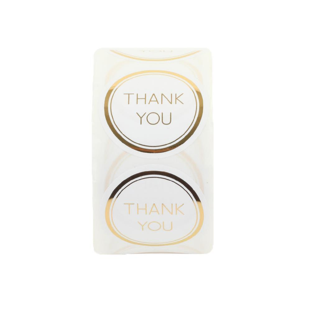 Round Foil Edge Thank You Favor Labels-Set of 500-Koyal Wholesale-Gold-