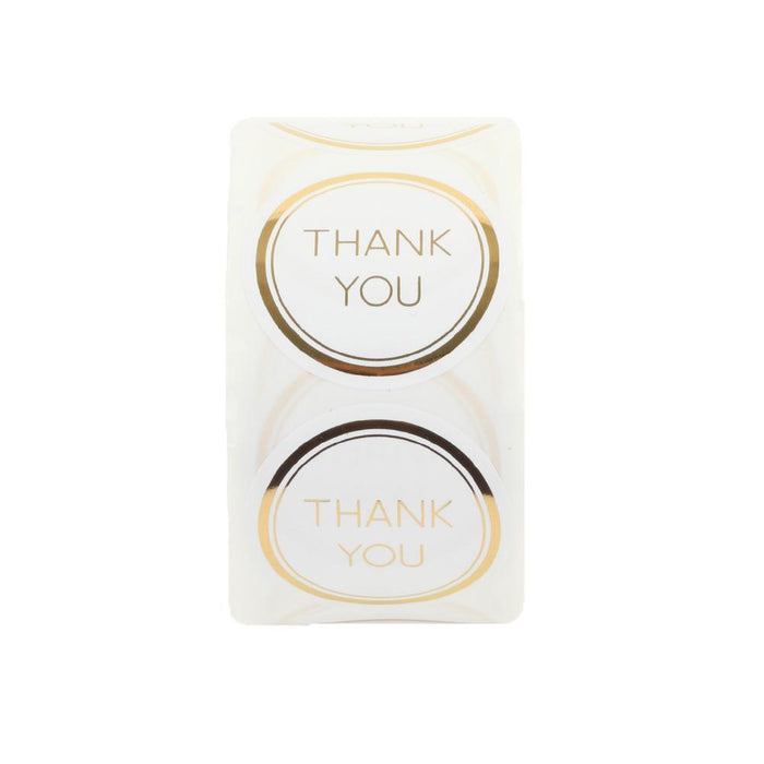 Round Foil Edge Thank You Favor Labels-Set of 500-Koyal Wholesale-Gold-