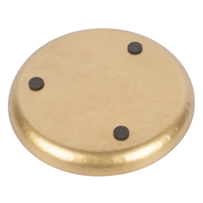 Round Hammered Metal Pillar Candle Holder Trays-Set of 6-Koyal Wholesale-Gold-