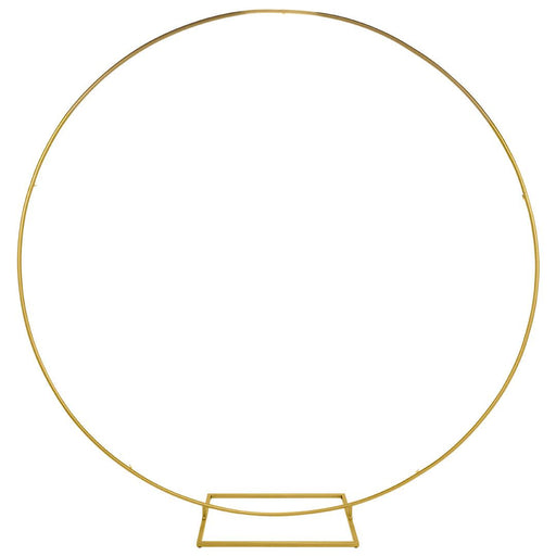 Round Matte Metal Wedding Stand, Arch Backdrop Stand, Sturdy Circle Frame with Legs for Florals-Set of 1-Koyal Wholesale-Gold-