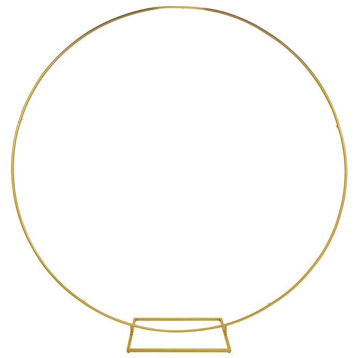 Round Matte Metal Wedding Stand, Arch Backdrop Stand, Sturdy Circle Frame with Legs for Florals-Set of 1-Koyal Wholesale-Gold-