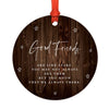 Round Metal Christmas Ornament Collectible Friendship Gift, Rustic Wood-Set of 1-Andaz Press-Good Friends-